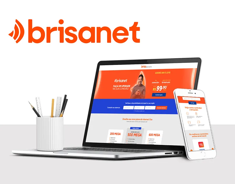 Brisanet broadband product screens.