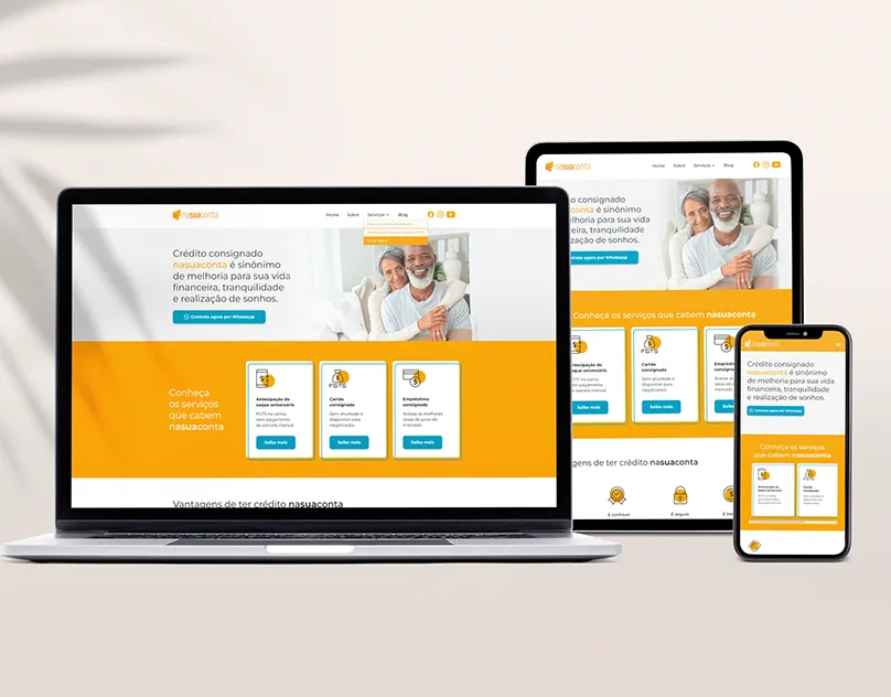Na Sua Conta personal finance app screens.