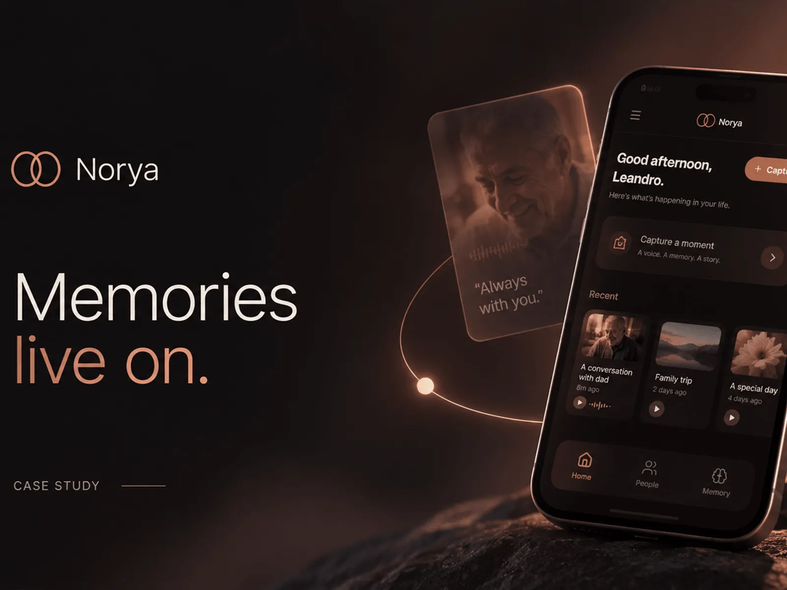 Norya — an AI experience for preserving a voice, a personality and a way of speaking.
